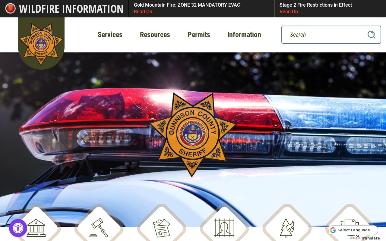 Gunnison County arrest records sheriff office page