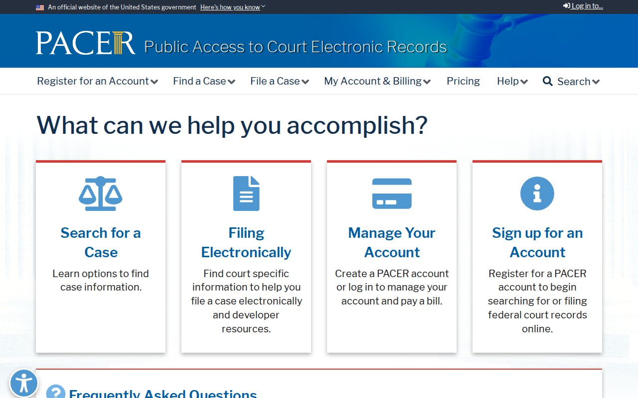 Gunnison County court dockets PACER registration for federal records