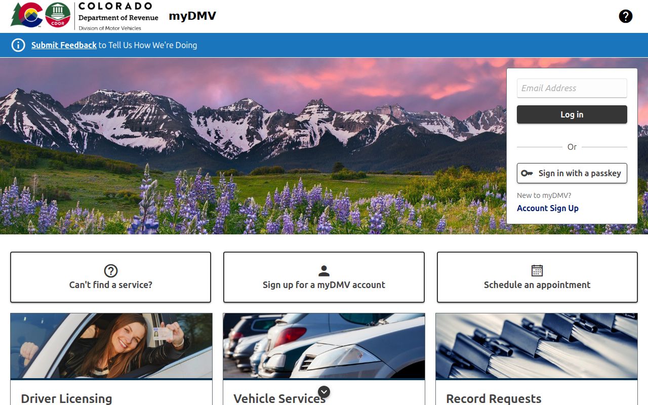 Gunnison County traffic records Colorado myDMV portal